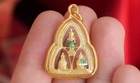 Somdej Wat Phra Kaew Emerald Pendant Buddha Talisman Thai Amulet Gold Plate Case