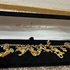 Danbury Mint Disney Winnie The Pooh Gold Bracelet 7 Charms With Crystals