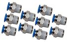 10 Pieces Pneumatic 1 4  Tube X 1 4  Npt Male Connector Push To Connect Fitting