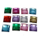 100 Pcs Acrylic Flatback Faceted Square Rhinestone Gems 12x12mm No Hole Cabochon