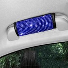 4 Pcs Crystal Diamond Car Door Handle Covers Bling Rhinestone Leather L-blue