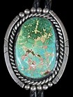 Vintage Navajo Turquoise Sterling Silver Bolo Tie - Great Color