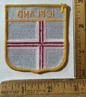 Vintage Iceland Shield Flag Iron On Patch Country Travel Souvenir