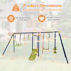 660 Lbs Kids Metal Swing Set For Backyard 7-in-1 Multifunctional Swing Set