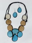 Handmade Tagua Nut Set Necklace And Earrings 