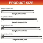 400pcs Cable Zip Ties Heavy Duty 18 14 12 8 In With 300 Pounds Tensile Strength