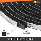 Aj Sign World 1 4in X 1 4in Weather Stripping Foam Insulation Tape  Doors  Windo