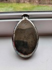 Ornate Vintage Victorian Style Silver Flask Repouss   Or Engraved Leaf   Swirl