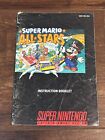 Super Mario All Stars Snes Super Nintendo Instruction Manual Only