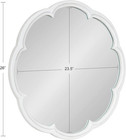 Maren Round Circle Scalloped Wooden Mirror  26 Inch Diameter  White  Decorative 