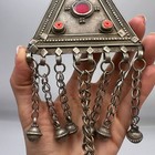 Massive Antique Yemenite Silver Coral Hand Made Women s Pendant Judaica 124 Gr