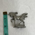 Vintage Pewter Unicorn Figurine Fantasy Prancing Horse Miniature 2 5    