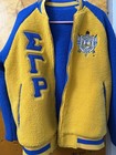 Sgrho Reversible Sherpa Bomber Jacket Full Zip Embroidered 