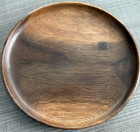  lot Of 2  Crate And Barrel Tondo Wooden Plates 9  Hand Turned Satin Finish