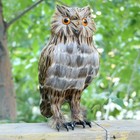 Realistic Feathered Owl Figurine Lifelike Bird Replica Simulation Wild Animal Ga