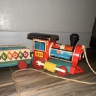 Fisher-price Huffy Puffy  999 Wooden Pull Train Set Engine   Cars