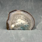 Agate Bookends Pair Polished Geode Quartz Crystal Druzy Natural Stone Decor