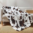  Cow Print Throw Blanket Non Shedding Milkyplush Fleece 330gsm Thick Blankets 