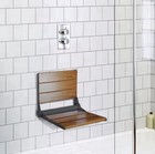18  Ada Compliant Folding Teak Wood Shower Bench Seat  Black 