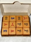 Vintage Butterscotch Bakelite Alphabet And Numbers Dice Set
