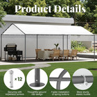 10x20 Carport Heavy Duty Portable Garage Shelter  White   Metal Car Canopy Tent 