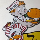 Vintage Big Boy Sign - Frischs Fast Food Porcelain Gas Pump Sign