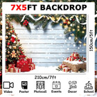 Christmas Backdrop 7x5ft Christmas Tree Gift Wooden Wall Photography