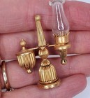 Vintage Artisan Brass Student Lamp 1 12 Dollhouse Miniature Table Home Decor 
