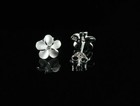 Sterling Silver 925 Hawaiian Plumeria Flower Stud Post Earrings 10mm Gift Box