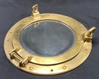 Mirror Mounted In Antique Nautical Brass Ship s Porthole - Authentic Collectible