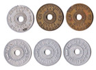 Lot Of 6 - Oklahoma Consumer Tax Check Tokens - 1 Mill   5 Mill