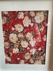 Ornate Rose Floral Fabric Picture Framed Wall Art Gallery Shabby Chic Decor