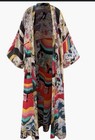 Japanese Multicolor Print Kimono Robe  one Size 