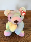 Retired Ty 1998 Sherbet Pastel Tie Dye Bear Pillow Pal Plush Stuffed Animal New