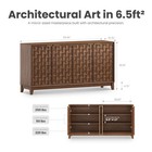 60  Sideboard Buffet Cabinet With Storage  Modern 4-door Buffet Table With 3d   