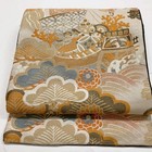 7328  Japanese Antique Fukuro Obi Belt Kimono Fabric Silk All-over Pattern
