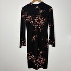 Rag Vintage Black Floral Lace Bell Sleeve Midi Dress Size S Y2k 90s Whimsigoth
