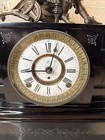 F  Kroeber Antique Cas Iron Mantle Clock Robert Fulton Figure- Clock Not Working