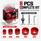 8pcs Hole Saw Kit 1 To 2-1 8 25-54mm  Hole Saw Set In Case With 1pc Mandrels