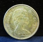 1867-1967 Canadian 25   Silver Quarter Dollar Elizabeth Ii   Nicely Toned  