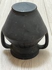 Vtg Handmade Romanian Marginea Folk Art Black Clay Amphora Vase Signed 5 5    Rare