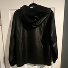 Topshop Women   s Black Hooded Anorak Jacket Zip Drawstring Size 12 New