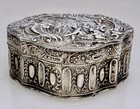 Vintage Dutch Repousse Silver Trinket Box -   97608