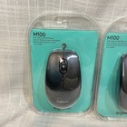 Logitech M100 Wired Optical Computer Mouse   Ambidextrous   New Sealed Lot Of 3
