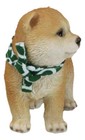 Miniature Lifelike Adorable Japanese Shiba Inu Puppy Dog With Scarf Figurine
