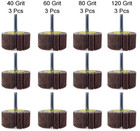 12 Pcs 2   x 1    X1 4    Flap Wheels Set   3 Pcs Of Each 40 60 80 And 120 Grits  New  