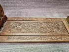 1950s Floral Design Hand Carved Teak Wood Foldable Expandable Book Holder 
