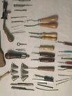 Sewing Lot Braided Rug Leather Tools Latch Hook Darner Shuttle s Mixed Vtg Lot 