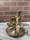Vintage Solid Brass Candlestick Holder Set Of 3 Taper Candle Holders Mismatched