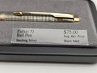 Parker 75 Ball Pen Sterling Silver Cisele Gold Trim Vintage Nos Made In France